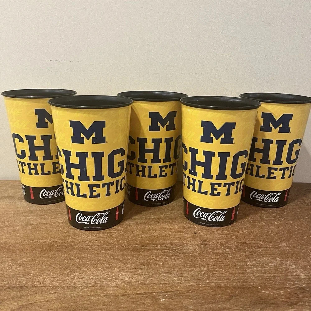 Michigan Wolverines Stadium Cups Set of 5 Coca Cola 2022 Football Athletics